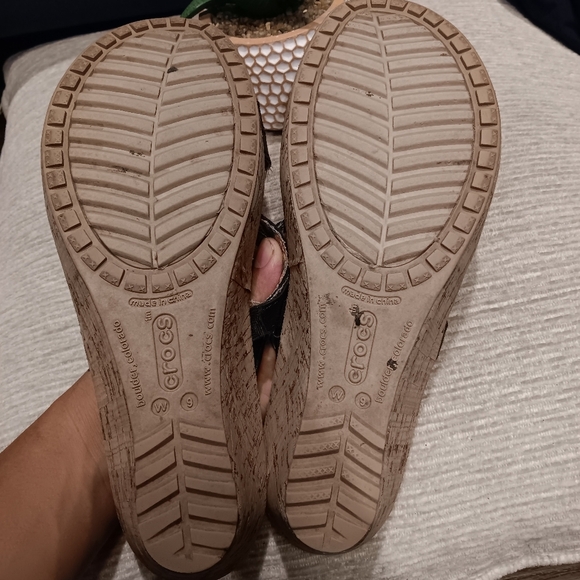 Women's Black Sandals Wedge Size W9 - Picture 3 of 4